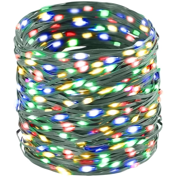 DFORD 164 Feet 500 LED Christmas Lights, 8 Modes Christmas Tree Lights with Timer Memory Function, Green Wire Starry Fairy String Light for Xmas Tree Halloween Outdoor Indoor Decor (Warm White)
