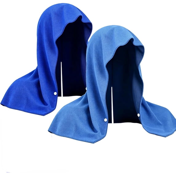 DFORD 3Pack Cooling Hoodie Towel, UPF 50+ Sun Protection Ice Towel, Instant Cooling Towels for Neck and Face, Perfect for Sports, Gym, Workout, Yoga, Running & Hot Weather