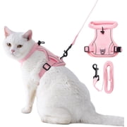 DFORD Cat Harness and Leash Escape Proof,Adjustable Cat Harness for Outdoor Walks with Reflective Strip, Lightweight and Soft Mesh Vest