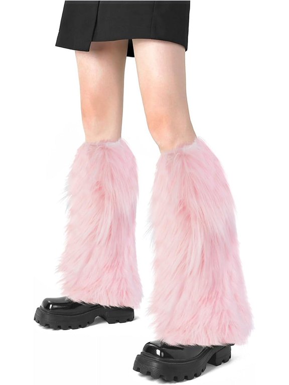 Faux Fur Fuzzy Leg Warmers Furry Boot Covers for Women, Warm Fuzzy Boot Cuff Boot Sleeves Leg Warmers for Party Costume
