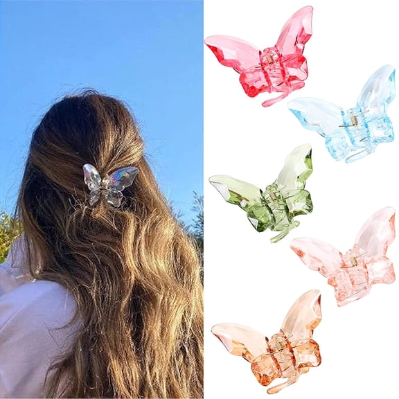DFORD Hair Accessories - 3.3 inch Butterfly Hair Claw Clips, Large Sized Jaw Clips for Girls and Women, 5 Pack