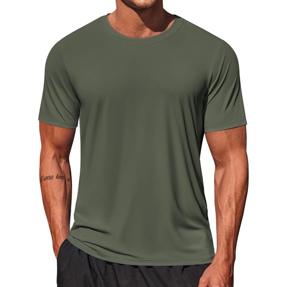DFORD Men's Swim Shirt Short Sleeve UPF 50+ Sun Shirt Rash Guard T-Shirts Quick Dry Beach Shirts Breathable