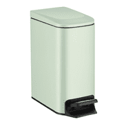DFS 1.6 Gal / 6L Small Trash Can with Soft Close Lid, Stainless Steel Step Pedal Garbage Can with Removable Inner Bucket, Perfect for Small Bathroom, Bedroom, Office - Matte Green