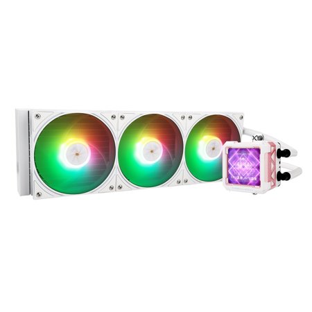 DFS FW PRO 360 ARGB MEW-360mm AIO CPU Liquid Cooler, IPS LCD Screen with 320 * 320 Resolution, for AM4/AM5/Intel LGA1700/1851, 2.73" Magnet-Absorbent LCD Screen for Image