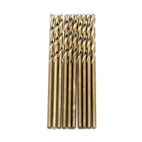 DFVPRO Cobalt M35 Steel High-speed Drill Bits - Exceptional Hardness and Heat Resistance, Improved Cutting Performance, Versatile for Wood, PVC, and Metal - 1/16" Bronze Coated (Pack of 10)
