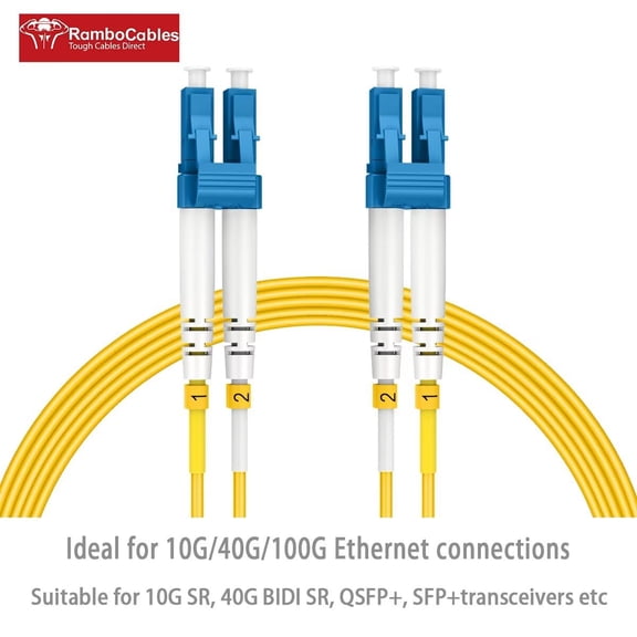 DFVYU-0.66ft/0.2m OS2 LC to LC Single Mode Fiber Patch Cables, SM Singlemode Fiber Optic Cable 10G SMF LSZH Duplex 9/125m OD 2.0mm (4pack), 