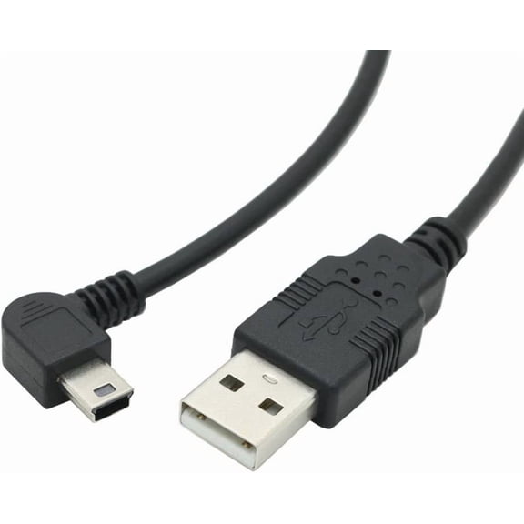 DFVYU-1.64feet mini USB Right Angle USB A Male to Mini USB B 5Pin Male Charging Cable Adapter Left Angle Data Charge Sync Cable Mini USB Cable - A to Mini B (Left Angle(0.5m/1.64Feet))