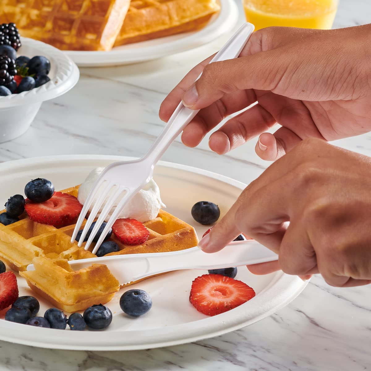 DFVYU-[100 Pack] Basic Disposable Plastic Forks, White Plastic Forks ...