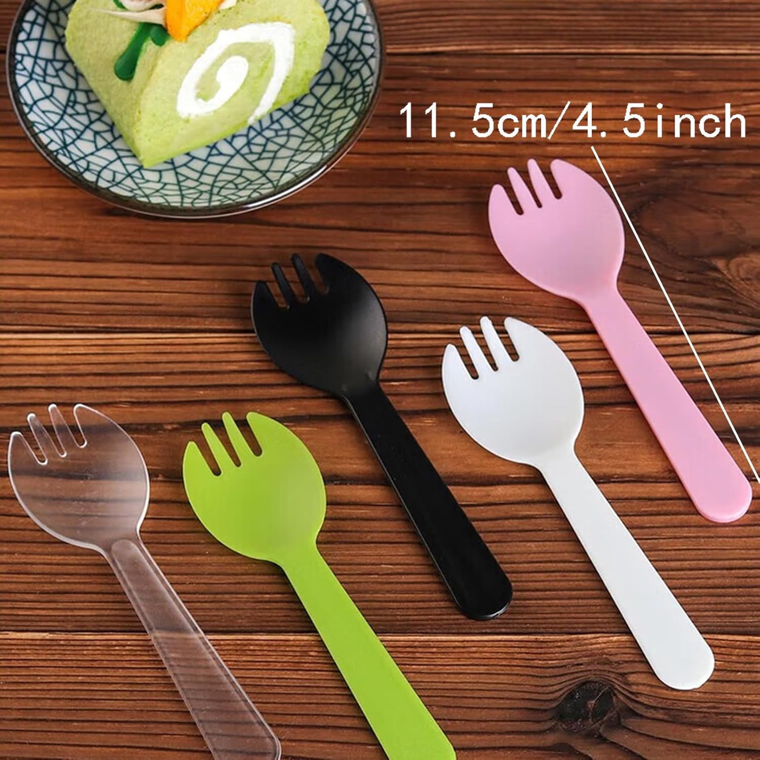 Toast Spoon DFVYU-100PCS Disposable Sporks, Individually Packaged Plastic Spork for ...
