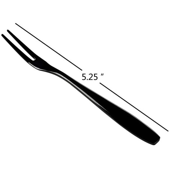 DFVYU-12 Piece Mini Cake Fork, Black Stainless Steel Fruit Fork