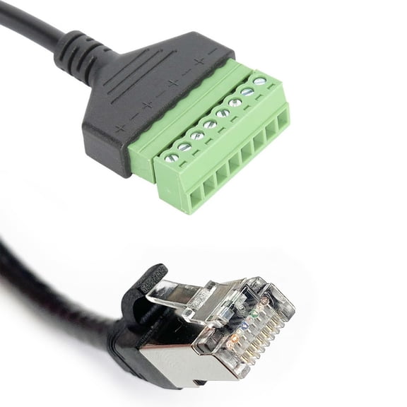 DFVYU-2Pcs RJ45 Male to 8 Pins Screw Terminal Block Adapter for Cat5 Cat6 Cat7 Ethernet Extender CCTV Digital Internet,RJ45 Male Plug to 8pins Terminal Ethernet Connector