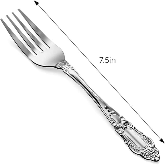 DFVYU-36 pieces Dinner Forks, Food Grade Quality Stainless Steel Forks, 7.5 inches, Flatware Table Forks, Salad Forks, for Home, Kitchen or Restaurant, Metal Silverware, Dishwasher Safe (36 Pack)