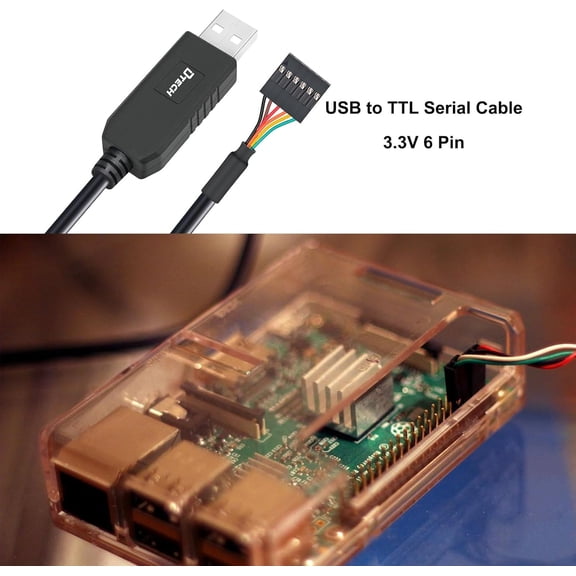 DFVYU-3ft USB to TTL Serial Cable 3.3V 6 Pin UART Adapter Genuine FTDI FT232RL Chip Debug Cord Compatible with Windows 11 10 8 7 Linux MAC OS 6Pin 3v3 Level Signal 2.54mm Dupont Female Header