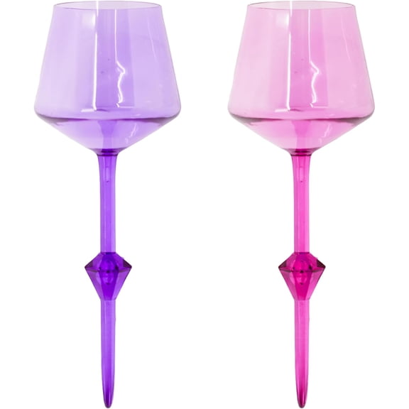 DFVYU-4 Pack Floating Wine Glasses for Pool, Lake, & Hot Tub (18 Oz | Set of 4) - Red/Pink