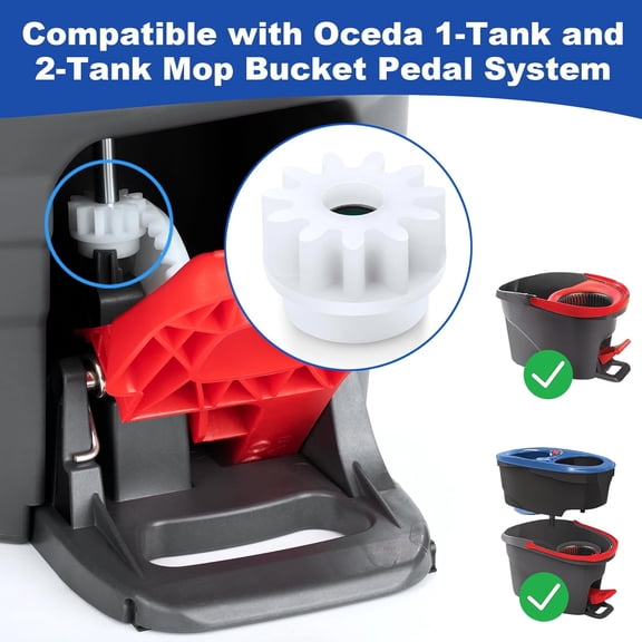 DFVYU-4 Pcs Spin Mop Bucket Pedal Bearing Replacement Gear Compatible with Ocedar Mop Bucket Only, One Way Bearing Repair Parts Compatible with O Cedar Bucket