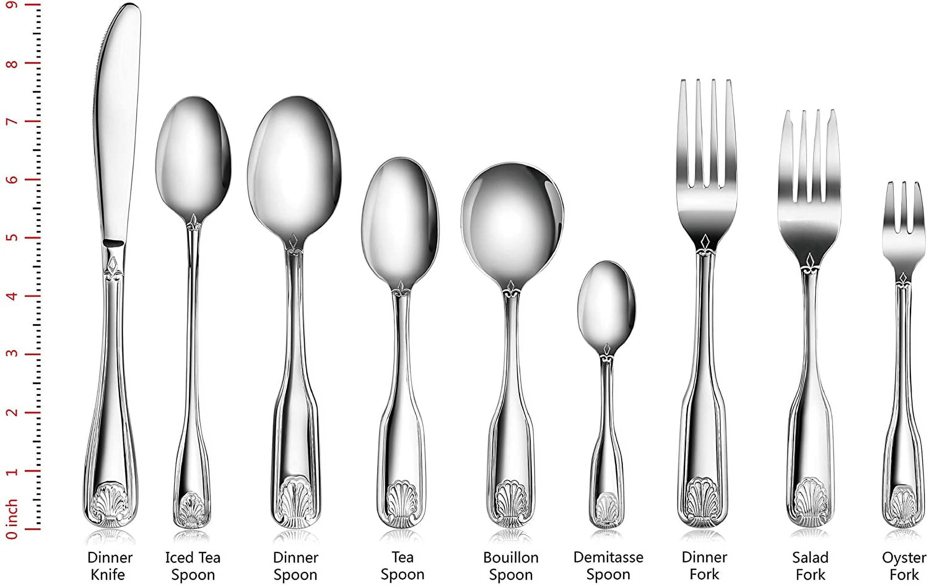 DFVYU-58345 Shell Pattern, 18/0 Stainless Steel, Dinner/Dessert Spoon ...