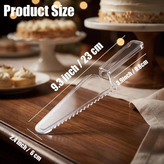 DFVYU-6 Pcs Disposable Plastic Cake Cutter Cake Pie Server Cutter Slicer Pizza Pastry Slicer for Kitchen Wedding Buffet