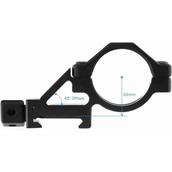 DFVYU-Angled Offset Low Profile Ring Mount for Light Devices