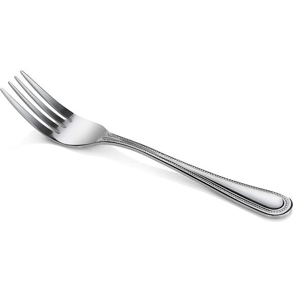 DFVYU-Bead Pattern 18/0 Stainless Steel Dinner Fork, 7.7-Inch, Set of 12, Commercial Grade