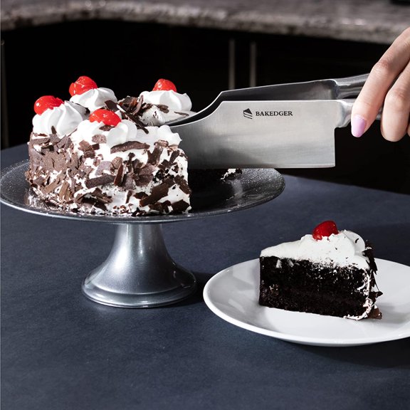 DFVYU-Cake knife slicer and cutter server stainless steel serving knife for Birthday party Wedding and all the Events Pie slicer Pastries Divider Desserts Lever, Patent Pending