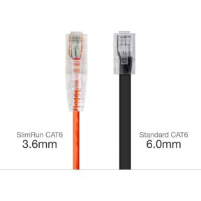 DFVYU-Cat6 7ft Orange Component Level Patch Cable UTP 28AWG 550MHz Pure Bare Copper Snagless RJ45 SlimRun Series Ethernet Cable