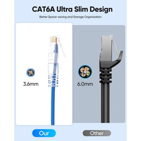 DFVYU-Cat6a Ethernet Cable 1FT 10-Pack, Slim Short Patch Cable 10Gbps, Snagless RJ45, UTP 28AWG Pure Bare Copper, for Patch Panel, Server Rack & Home Lab