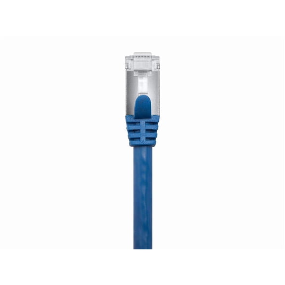 DFVYU-Cat7 Ethernet Patch Cable - Flexboot RJ45, Stranded, 600Mhz, S/FTP, CMX, 26AWG, 3 Feet, Blue - Entegrade Series