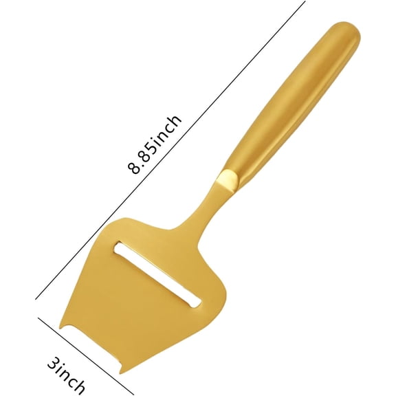 DFVYU-Cheese Slicer Golden Stainless Steel Cheese Cutters for Block Cheese, Cortador de queso, Handheld Plane Cheese Knife for Semi-Hard Cheese, Gold