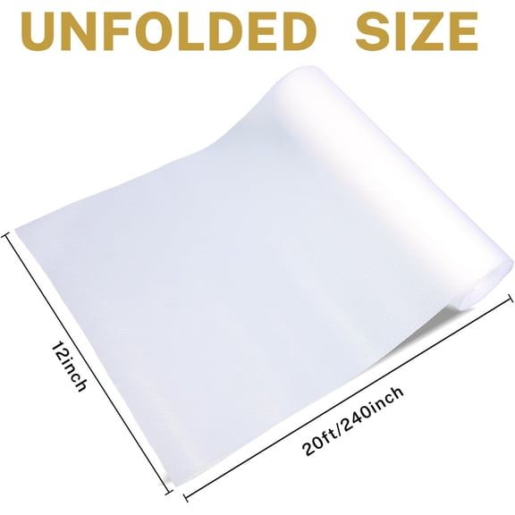 DFVYU-Clear Shelf Liner, Non Adhesive Roll Contact Paper for Cabinets and Drawers 12" W x 240" L, Non Slip Refrigerator Liners for Kitchen Cabinet Protectors, Storage, Desks, Kitchenware, Tableware