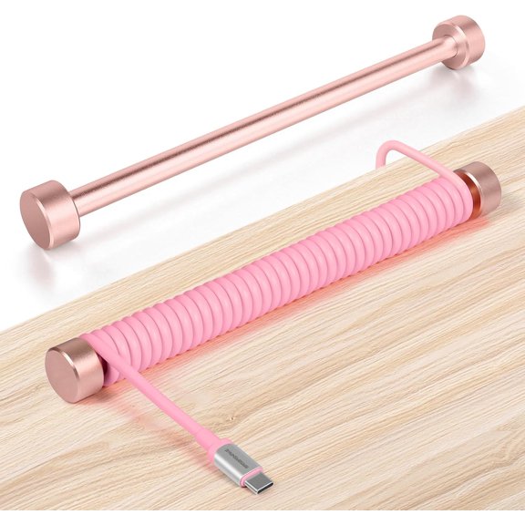 DFVYU-Coiled Keyboard Cable Winder-7.87inch Fixed Rod Compatible with GunMjo/RK61/EPOMAKER Mix 99% All Custom USB C Cable,Line Management Pole for Mechanical Gaming Keyboard-RC01,Rose Gold