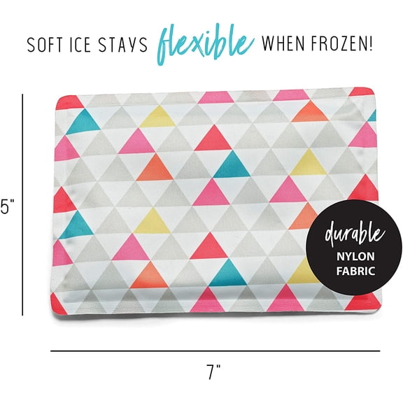 DFVYU-Cool Coolers 2 Pack Soft Ice for Lunch Bags, Flexible Stretch Nylon, Durable, Reusable Lunch Box Ice Packs, Soft Ice, Reusable Freezer Packs, Lunch Ice, Easy to Clean, Multi-Colored