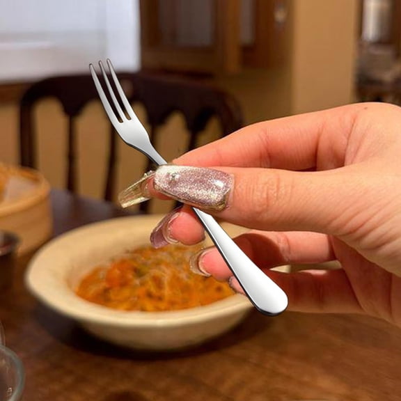 DFVYU-Crab Stainless Steel Forks,Small Appetizer Fork 3 Prong Tasting Escargot Forks Portable Cocktail Salad Fruit Forks for Kitchen Accessory Wedding Party,Set of 12, 4.8 Inches