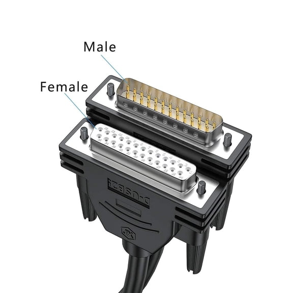 DFVYU-DB25 Cabel I/O Data Cable RS232 Serial Solderless Breakout Connector, D-SUB 25 PIN Adapter Extension Cable DB25 Female Connector to Bare Wire End (3FT)