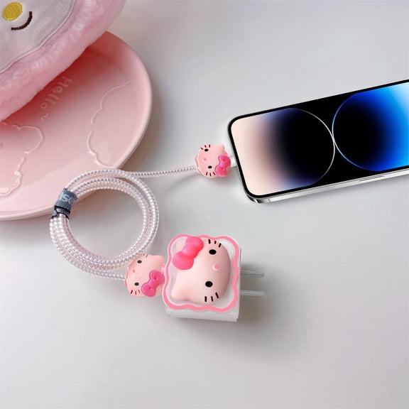 DFVYU-DIY Cable Protector Charger Wire Saver - Data Cable18W/20W USB-C Charger Line Protector-Compatible with iPhone 11 12 13 14 15 Pro Max (01 Pink)
