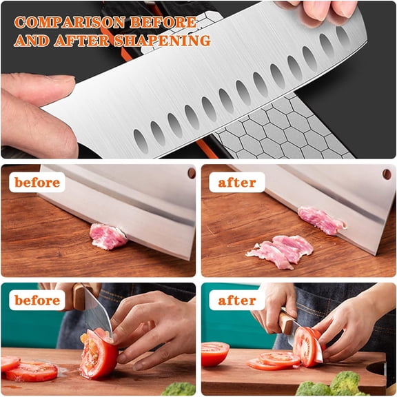 DFVYU-Diamond Sharpening Stone,400/1000 Grit Handheld Double-Sided Diamond Sharpener 5 in 1 Honeycomb Surface Knife Sharpener Plate Whetstone with Ceramic & Tungsten Steel Scissor Slot for Kitchen Ou