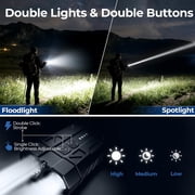 DFVYU-EDC Flat Flashlight Rechargeable, 700 Lumens LED Pocket Flash Light, Double Source Buttons with Magnetic Base & Clip, for Work, Camping, Hiking, Car Repair and Everyday Carry