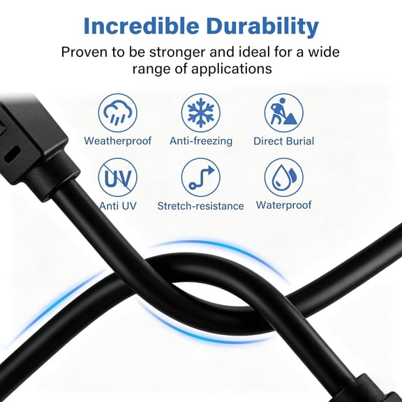 DFVYU-Ethernet Cable 30ft For Cat6/Cat5E, 10Gbps Compatible with Cat8/Cat7, 24AWG Network Cable Indoor&Outdoor, Direct Burial Waterproof&UV Resistant, High Speed Snagless RJ45 LAN Cord -PC/Router, Bl