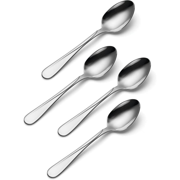 DFVYU-Flight Everyday Flatware Teaspoons 18/0 Stainless Steel, Set of 4, Silver