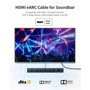 DFVYU-HDMI ARC Cable for Soundbar 3.3FT, [e ARC, HDCP 2.2, Ethernet] High Speed 18Gbps HDMI Cable, Braided HDMI Cord for Sound bar, UHD TV