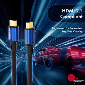 DFVYU-HDMI Cable V2.1 with Ethernet, 8k@60Hz,4K@120Hz UHD Resolution,9.9 Feet Braided, 48 Gbps Transmission Ultra High Speed,HDR/HDR10/Dolby Vision,Dolby Atmos and DTS:X, Compatible All HDMI Devices