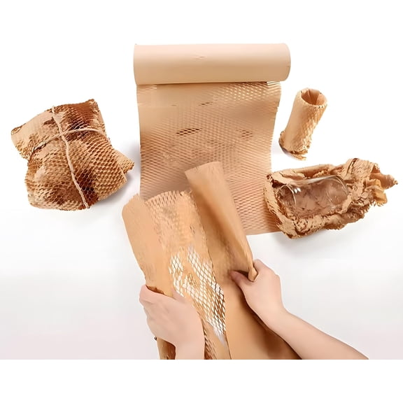 DFVYU-Honeycomb Packing Paper, 100 pcs 12" x 15" Honeycomb Cushioning Wrap pieces for Moving Shipping Packaging Gifts, Recyclable Honeycomb Paper Moving Supplies Bubble Paper Wrapping Protective shee