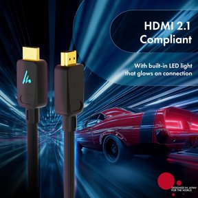 DFVYU-LED HDMI Cable V2.1 with Ethernet,8k@60Hz,4K@120Hz UHD Resolution,3.3 Feet Braided, 48 Gbps Transfer Ultra high Speed,HDR/HDR10/Dolby Vision,Dolby Atmos and DTS:X,Compatible with HDMI Devices