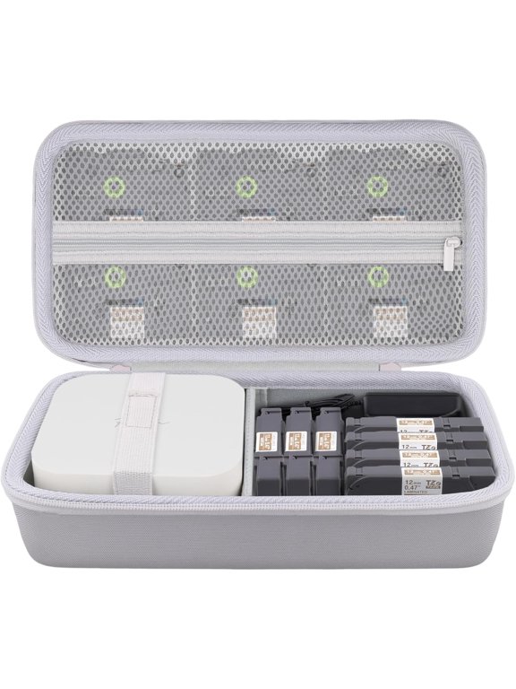-Label Printer Case Compatible with Brother P-Touch Cube Color PTP300BT Smartphone Label Maker(Gray Case)