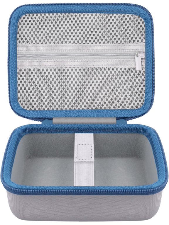 -Label Printer Case Compatible with Brother PT-M95 P-Touch Monochrome Label Maker and Label Tapes(Gray Case,Blue Zipper)