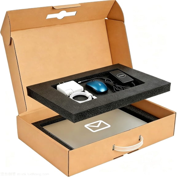 DFVYU-Laptop Shipping Box Cardboard Laptop Sleeves Secure Mailing Boxes with Protection Foam for Computer Shipping (Black)