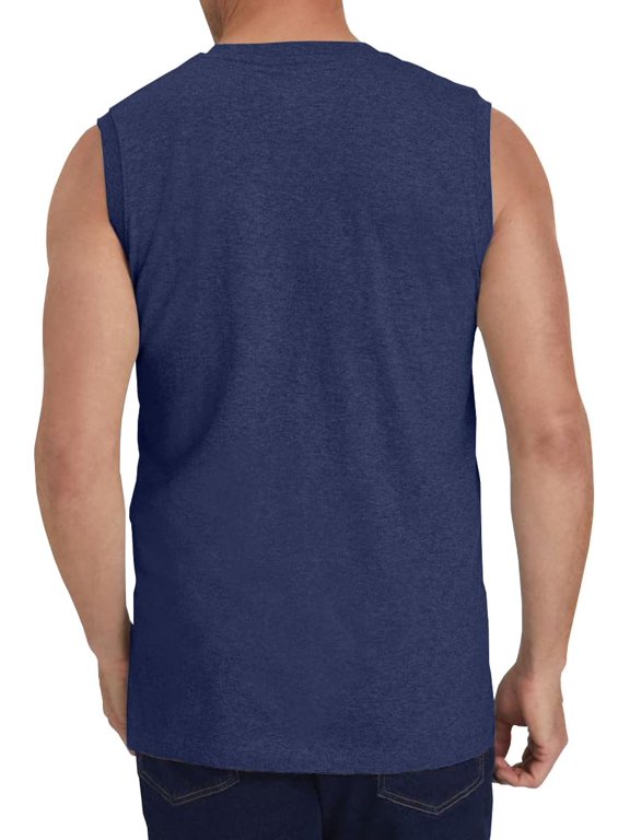 -Men's Sleeveless Gym Tank Tops with Pocket Workout Bodybuilding Muscle T Shirts