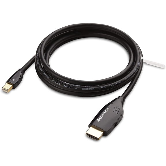 DFVYU-Mini DisplayPort to HDTV Cable in Black 6 Feet - Thunderbolt and Thunderbolt 2 Port Compatible