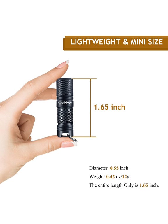 -Mini Flashlight Keychain with Micro USB Rechargeable Tiny Flashlight Brightness can Achieve up to 200 lumens for EDC Torch