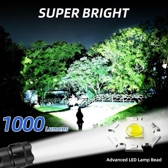 DFVYU-Mini LED Flashlight 1000 Lumens Single Mode Tactical EDC Flashlight, Super Bright Waterproof Small Portable Flash Light Torch WF-502B (Battery Not Included)