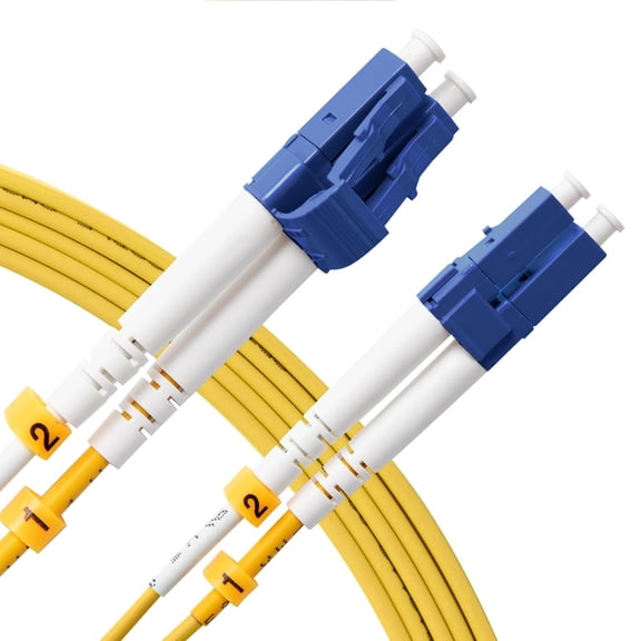 DFVYU-OS2 LC to LC Fiber Patch Cable, 0.5M/1.6ft | 10GB 9/125m, SMF Single Mode Duplex, LSZH, Length Options 0.2m-200m